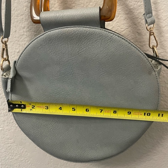 Violet Ray Women's Circle Satchel Handbag - Blue and amber lucite handles - Picture 8 of 8